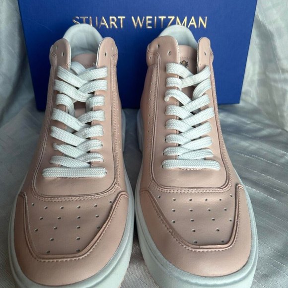 Stuart Weitzman Leather sneaker Ryan High to rosewater US. 8.5 $325 - Picture 2 of 7